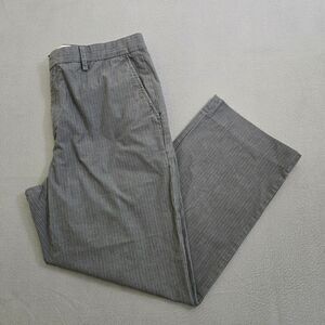 Banana Republic Men 36X30 (37X28.5) Navy Striped Flat Front Dress Pants